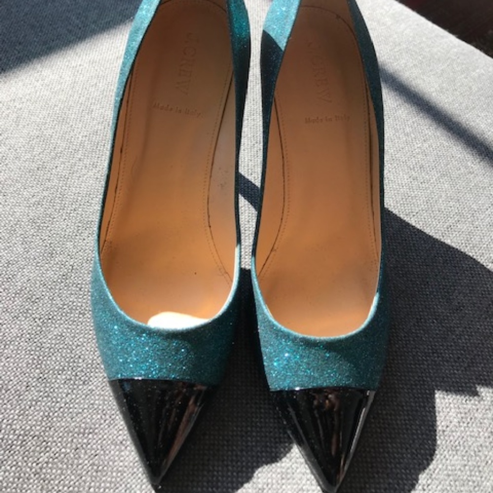 Teal Sparkly J. Crew Heels (Size 9.5)